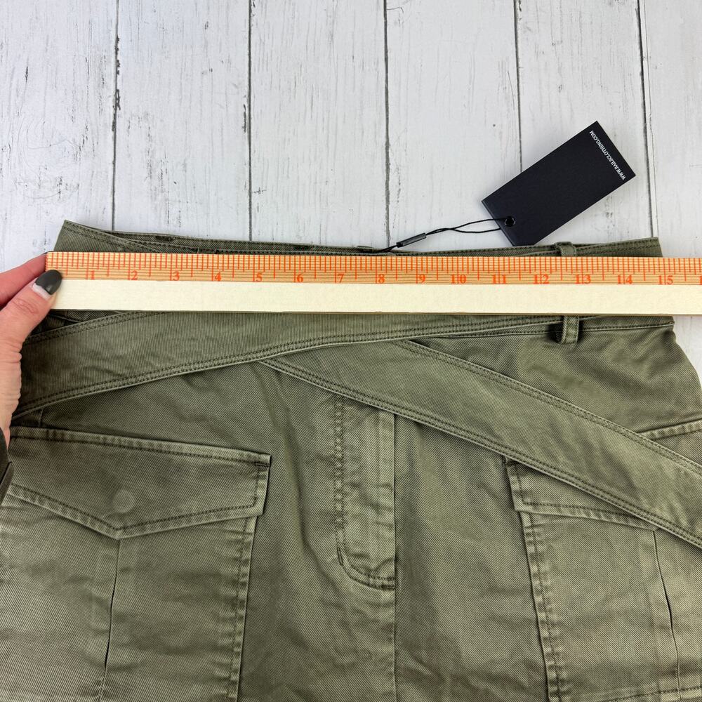 NWT Rails Olive Green Nola Military Utility Skirt Cotton Canvas Belt Size Medium - Picture 16 of 16